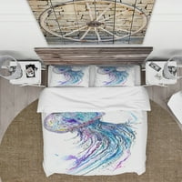 עיצוב אמנות ' ג 'לי דגי צבעי מים' טרופי שמיכה כיסוי סט