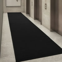 קלאסיקות עות'ומנסון ללא החלקה גומי שטיח רץ מקורה מוצק מודרני, 1'10 12 ', שחור