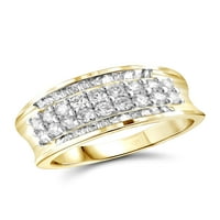 טבעות יהלומים של תכשיטנים לנשים - 1. תכשיטי טבעת יהלומים לבנים של קראט - להקות כסף מצופות זהב 14 קרא