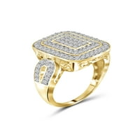 טבעת קראט ליהלום לבן של WeadlersClub עם זהב 14 קראט מעל כסף לנשים ונערות