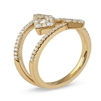 Imperial 10K זהב צהוב 1 2CT TDW טבעת אופנה לנשים יהלום