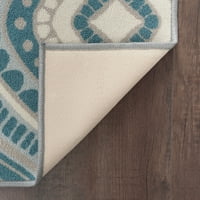 שטיח שטיח עכשווי גיאומטרי, פיזור מקורה אפור קל לניקוי