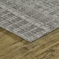 שטיח אודמי קלאסי בעבודת יד, אפור אפור בהיר וחם, 9ft 12ft - 6in שטיח אזור
