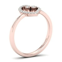 1 10CT TDW Diamond 10K זהב ורד זהב פתוח טבעת אופנה