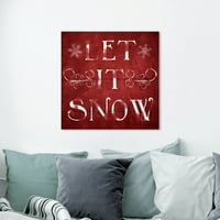 ווינווד סטודיו חג עונתי קיר אמנות בד הדפסי 'לתת לו שלג' חגים-אדום, לבן