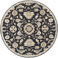 אמנותי אורגים האנזיי כחול 6 ' עגול מסורתי פרחוני אזור שטיח