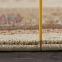 תחושה מסורתית שנהב וארגמן מקורה אזור שטיח, 2' 7'