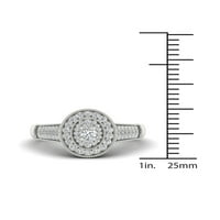 1 2CT TDW יהלום 10K צורת סגלגל זהב לבן טבעת הילה