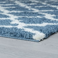 שטיח שטיח עכשווי שאג עבה ג'ינס אריחי מרוקו עבה, קרם מקורה קל לניקוי