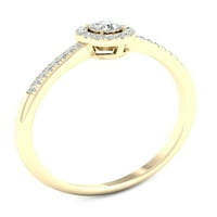 Imperial 1 5ct TDW Diamond 10k צהוב זהב צהוב עגול הילה טבעת הבטחה