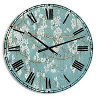 עיצוב 'עץ אפריל כחול' שעון קיר מסורתי