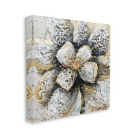 תעשיות סטופל מופשטות זהב לבן עיצוב עלי כותרת של פרחים מרקמים מאת בריט Hallowell, 24 24