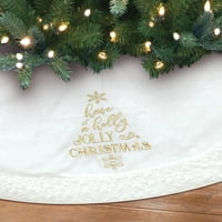 זמן חג חצאית עץ חג המולד של פוליאסטר לבן קטיפה, 48 48