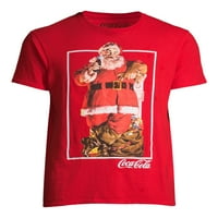 קוקה קולה סנטה חג המולד לחג המולד וחולצת טריקו גרפית לגברים גדולים
