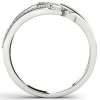 1 8ct TW Diamond 10k טבעת אופנה לולאה מוערמת זהב לבן