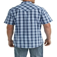 Wrangler® גברים וגברים גדולים מתאימים לשרוול קצר חולצה מערבית, מידות S-5xl