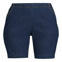 הגדל את משיכת הדו-כיס של נשים עם מכנסיים קצרים למתיחה, זמין בגודל פטיט