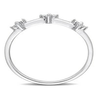 Miabella's Carat T.W. טבעת הבטחה פרחונית משולשת סטרלינג סטרלינג