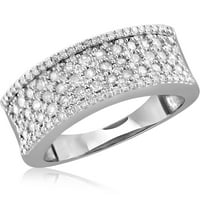 טבעות יהלומים של תכשיטנים לנשים - 1. תכשיטי טבעת יהלומים לבנים של קראט - להקות כסף סטרלינג לנשים - טבעת