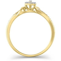 קראט T.W. יהלום 10KT טבעת הבטחה בצורת זהב צהוב