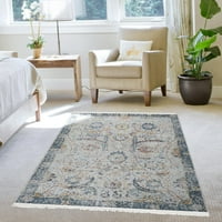 מכונת עות'ומנסון כותנה רחיצה שטיח שטיח שטח שטח סלון לסלון, 4 '6', כחול אפור