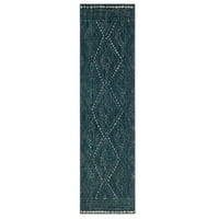 מוהוק הבית ואדו גיאומטרי ארוג שטיח רץ מקורה, כחול, 2 '5'