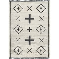Nuloom Layla שבטי גיאומטרי רך שטיח שטיח שוליים, 8 '10 12', בז '