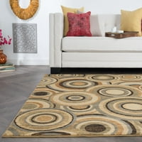 שטיח אזור עכשווי גיאומטרי רב-צבעוני סלון קל לניקוי