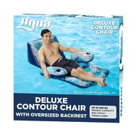 Aqua 50 בריכת כיסא קווי המתאר של מבוגרים צפה עם משענת גב גדולה, עד LBS, כחול