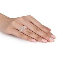 קראט T.W. יהלום 10KT טבעת יום נישואין בציר זהב צהוב