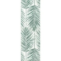 שטיח רץ חיצוני מקורה דקל טרופי נולום, 2 '6 8', ירוק