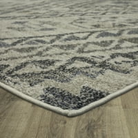 מוהוק בית אוסלו שטיח רץ גיאומטרי מקורה, אפור, 111 8 '