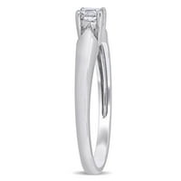 Miabella's Carat T.W. יהלום חתוך נסיכה 10kt טבעת אירוסין של סוליטייר זהב לבן