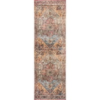 שטיח רץ מדליון ענבר ענבר, 2 '6 8', כתום