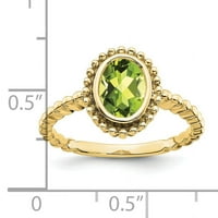 טבעת פרידוט סגלגלת זהב זהב ראשוני של זהב צהוב
