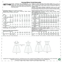 דפוס התפירה של מק'קל מחמיץ את השמלות של Cummerbund-6-8-10-12-14