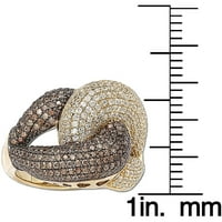אוסף טבעת זירקוניה מעוקבת סטרלינג סטרלינג חום זהב