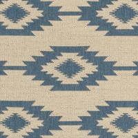 שטיח רץ גיאומטרי של לינדן סלנדין, קרם כחול, 2 '8'