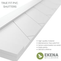 עבודת טחנה של Ekena 18 W 54 H True Fit PVC PVC פנל יחיד הרינג עצם מודרני סגנון תריסים קבועים, לבן