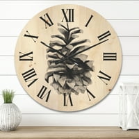 שעון קיר עץ מסורתי 'Conifer Conifer שחור לבן' שעון קיר מסורתי