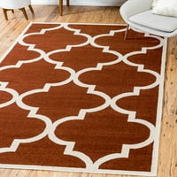 ייחודי נול סבכת גיאומטרי מודרני אזור שטיח, כתום, 60 96