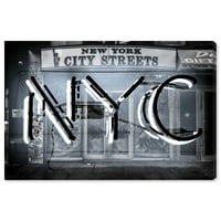 ווינווד סטודיו ערים ורקיע קיר אמנות בד הדפסי' ניו יורק ' ארצות הברית ערים-שחור, לבן