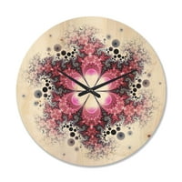 עיצוב 'דפוס פרחים סגול סגול', שעון קיר עץ מודרני