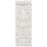 יונייטד אורגים keya sofi שטיח רץ גיאומטרי מודרני, לבן, 2'7 7'2