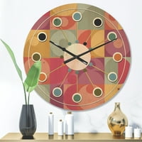 עיצוב 'רטרו גיאומטרי מינימלי אני' שעון קיר עץ מודרני של אמצע המאה