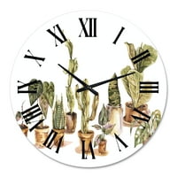 עיצוב 'צמחי בית מקורה, ג'ונגל עירוני, שעון קיר מסורתי