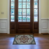 קלאסיקות עות'ומנסון ללא החלקה על גומי מדורן מודרני שטיח שטיח שטיח, 2'3 3 ', אפור כחול