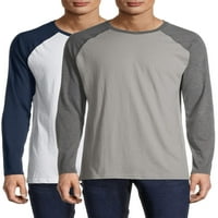 חולצת טריקו עם שרוול ארוך של ג ' ורג ' לגברים וגברים גדולים, 2 מארז, עד מידה 5