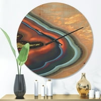 עיצוב 'מרקם מינרלי פרקטלי' שעון קיר עץ מודרני