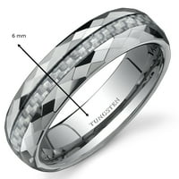 נוחות סיבי פחמן לבנה של גברים מתאימה לטבעת להקת חתונה טונגסטן